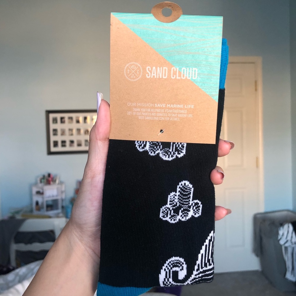 black and blue sandcloud socks